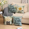 thumbnail image 2 of Sunyuer Daisy Pillow Covers 18x18 Inch Set of 4, Spring Summer Farmhouse Throw Pillow Cover Buffalo Plaid Bow Floral Cushion Case for Home Decor, 2 of 7