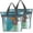 2 Pack Sky Blue, variant on Mesh Shower Caddy Bag Portable Hanging Toiletry Bag Bath Organizer with Zipper for Travel, Gym, Swimming, Camping, College Dorms, Beach
