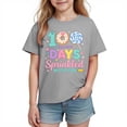 thumbnail image 2 of CLOISE Soft Short Sleeve Shirts for Kids Girls Boys 100 Day of School Tops Crewneck Holiday Pullover Graphic Summer Blouses Gray, 2 of 8