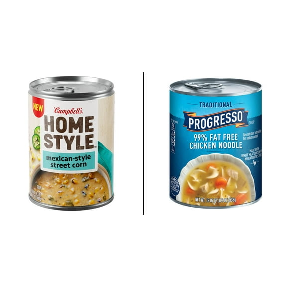 Campbell's Homestyle Mexican Style Street 16.3 oz & Progresso Traditional 99% Fat Free Chicken Noodle 19 oz