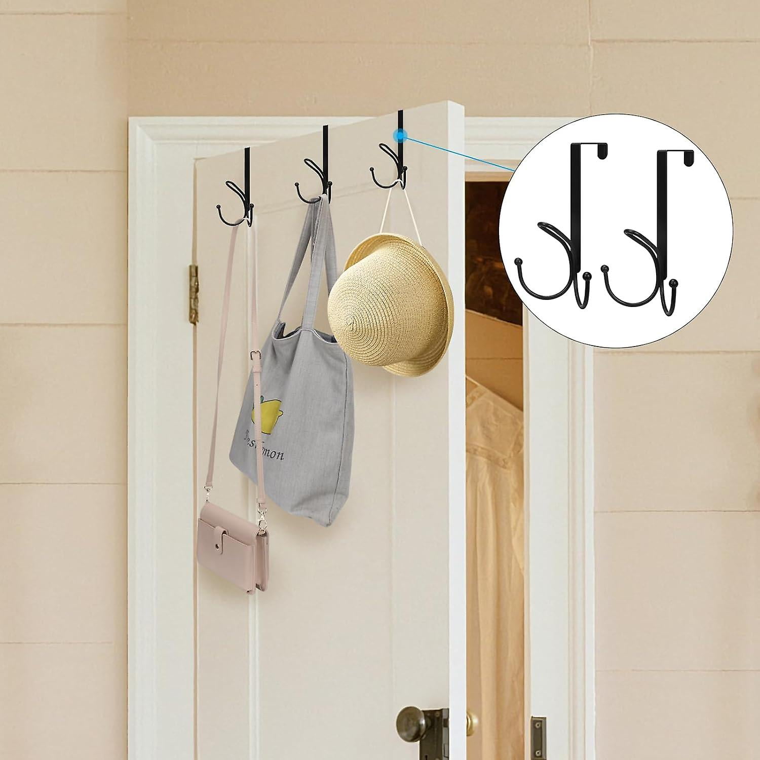 Over The Door Hooks 2 Pcs Door Hangers With Sponge Pad Prevent Scratches Heavy Duty Organizer Hooks For Living Room Bathroom Bedroom Kitchen Hangi Walmart