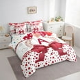 thumbnail image 3 of Castle Fairy Female Men Personalized Initial A Twin Bedding Sets 7-Piece,Romantic Love Heart Bedding Comforter Set Microfiber,Cute Ribbon Bow Knot Breathable Sheet Sets,Microfiber Bedroom Decor, 3 of 8