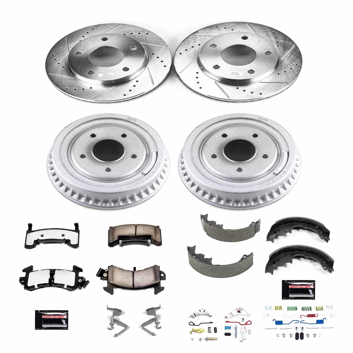 PowerStop Front and Rear Z36 Truck & Tow Brake Pad Rotor Drum and Shoe Kit Fits: GMC Select Models K15052DK-36