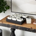 thumbnail image 3 of DecMode 14" x 4" Black Wooden Tic Tac Toe Game Set with White Block Pieces, 1-Piece, 3 of 14