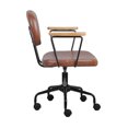 thumbnail image 4 of Leejay Retro Brown Faux Leather Swivel Office Desk Chairs,Adjustable Task Chair with Armrest, 4 of 5