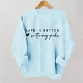 thumbnail image 1 of Ounisa Love Heart Graphic Sweatshirt for Women Floral Printed Vintage Long Sleeves Shirt Crewneck Hoodie Loose Pullovers Tops, 1 of 6