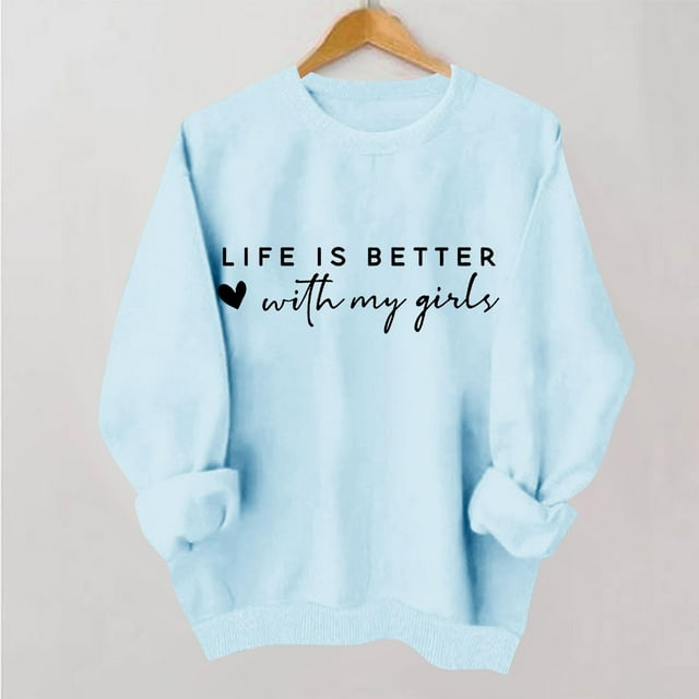 Ounisa Love Heart Graphic Sweatshirt for Women Floral Printed Vintage Long Sleeves Shirt Crewneck Hoodie Loose Pullovers Tops