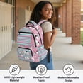 thumbnail image 6 of Jeiento Kids School Backpack, 17 Inch Large Capacity Water-Resistant Polyester Daypack, Cartoon Cat Backpack for Elementary Girls Boys, Back to School Gift Suitable for Travel Hiking, 6 of 7