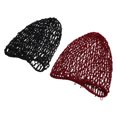 thumbnail image 2 of SHISUYAN 2pcs Handcraft Crochet Net Hat Long Sleeping Hat Hair Protective Hair Protector(Black, , 1pc for Each Color), 2 of 8