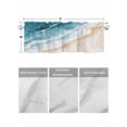 thumbnail image 2 of Kitchen Valances for Window, Summer Gradient Blue-green Brown Waves Light Filtering Rod Pocket Valance Curtain, Seaside Beach Short Curtains Window Topper for Bedroom Bathroom Living Room 42x18in, 2 of 9
