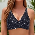 thumbnail image 2 of lcziwo Sale of The Day Clearance Bras for Women Full Coverage Criss Cross Bikini Tops Fashion Polka Dot Print No Underwire Swimsuit Bra 2025 Summer Bathing Suit Black XXL, 2 of 5