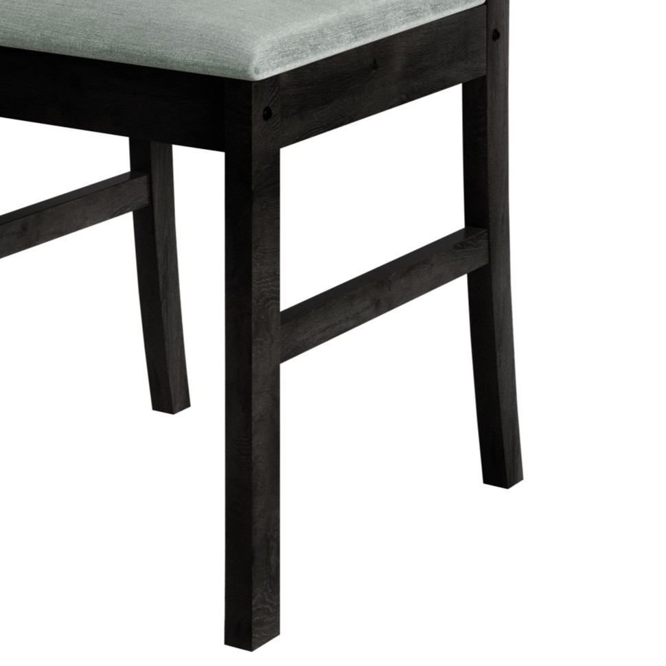 Home Design Dothan 4-Piece Counter Height Dining Chair Set with Padded Seats, Slat-Back Design, Sturdy Wood Frame, Modern Style, Black
