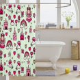 thumbnail image 3 of Manfei Princess Castle Shower Curtain 72Wx78L, Flower Cloud Rainbow Bath Curtain, Green Pink, 3 of 5