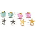 thumbnail image 7 of Grandest Birch 4 Pairs Boho Women Starfish Shell Stud Earrings Set Summer Jewelry Accessories Alloy Multi-color, 7 of 7