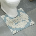 thumbnail image 3 of Better Trends 4 Piece Bathroom Rug Set 100% Cotton Extra Soft Tufted Bath Rug Water Absorbent Non-Slip Bath Mat Machine Washable (Blue) Medallion Collection, 3 of 10