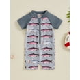 thumbnail image 2 of Nygoyerh Kids Boys Summer Swimwear Casual Tractor/Fish Print Beachwear Short Sleeve Bathing Suit  Zipper Rash Guard Swimsuit Infant Bathing Suit for Baby Girls Boys, 2 of 7