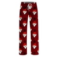 thumbnail image 5 of Lumtrix Christmas Pajama Pants Women Soft Comfy Pants Sleep Bottom Casual Xmas Snowman Printed Long Pj Bottoms Wine 2XL, 5 of 6