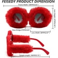 thumbnail image 4 of FEISEDY Women Plush Fuzzy Round Sunglasses Punk Soft Velvet Shades Ladies Handmade Party Cosplay Eyewear B2889, 4 of 14