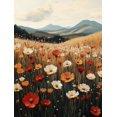 thumbnail image 1 of Qisvanset 12x16 Inch Neutral Spring Wildflower Canvas Wall Art, Vintage Farmhouse Field Landscape Decor, 1 of 5