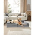 thumbnail image 2 of FEANDREA Cama para Perros, Cama para Mascotas, 91 x 68 x 16 cm, Ortopédica con Espuma Corrugada, Funda Extraíble con Motivo Rosa de Peluche, Bordes Elevados Acolchados, Gris Paloma, 2 of 6