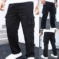 thumbnail image 1 of Styesk Men's Pants Men's Fashionable Solid Color Spring And Fall Versatile Straight Tube Multi Pocket Workwear Pants, 1 of 9