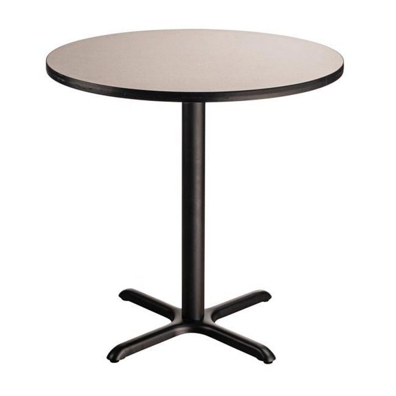 36 in. Round Cafe Table with X-Base, Grey Nebula - 36 in. Height