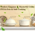 thumbnail image 2 of Enameled Round Cast Iron Bread Oven, 6 Qt Cast Iron Dutch Oven for Homemade Sourdough Bread Baking, Bread Pot with Dome Lid & Cotton Potholders (Cream White), 2 of 8