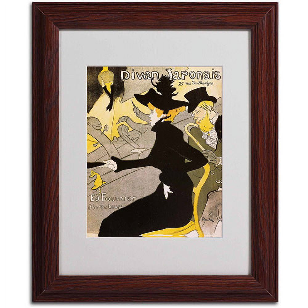 Trademark Fine Art "Divan Japonais" Canvas Art by Henri Toulouse-Lautrec, Wood Frame