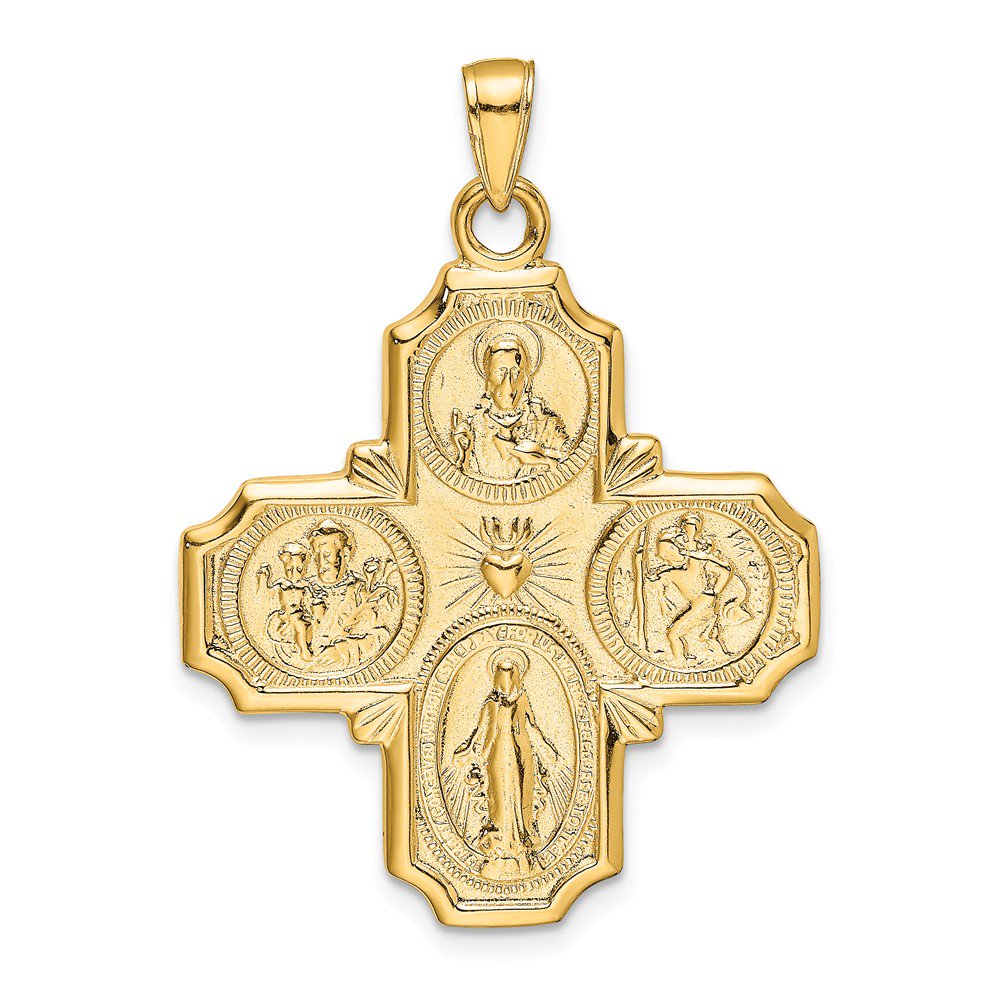 Jewelry Stores Network 14K Yellow Gold 4Way Cruciform Cross Pendant