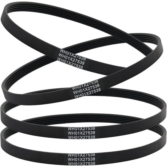 WH01X27538 Washer Drive Belt for GE & Hotpoint Clothes Washing Machine Replacement Models Parts AP6328256 PS12299369 4587903 290D1101P005 (4/Pack)