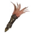 thumbnail image 2 of Gants à Plumes Style Gothique pour Femmes Creusés Dentelle Dorée Gants de Carnaval, 2 of 3