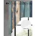 thumbnail image 3 of Teal Beige Stripe Kitchen Swag Valances for Windows, Farmhouse Vintage Wooden Grain Swag Valances Curtains for Living Room, Rod Pocket Window Treatments for Bathroom, Bedroom, Cafe, 56"x36", 3 of 6