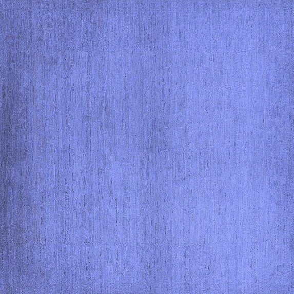 Ahgly Company Machine Washable Indoor Square Solid Blue Modern Area Rugs, 3' Square