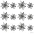 thumbnail image 1 of 24 piezas de flores navideñas, decoración de flores navideñas, adornos para árboles de Navidad con purpurina, árbol de Navidad con purpurina, flores artificiales de Navidad, purpurina de Navidad, 1 of 5