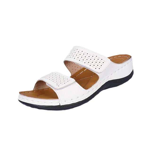 Women's Summer Slippers Fashion Casual Solid Color Fish Mouth Thick Bottom Wedge