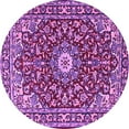 thumbnail image 1 of Ahgly Company Indoor Round Oriental Purple Traditional Area Rugs, 7' Round, 1 of 4