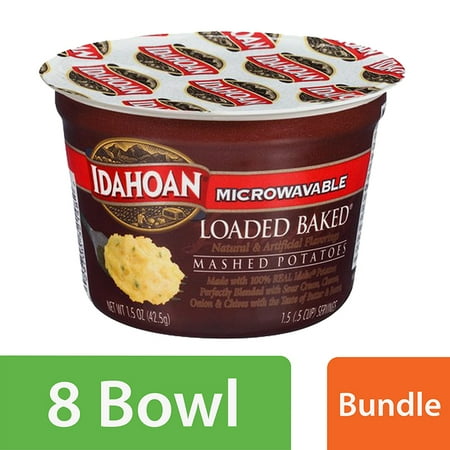 (8 Pack) Idahoan Loaded Baked Microwavable Mashed Potatoes, 1.5 oz