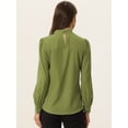 thumbnail image 4 of Dde San Patricio profesional Blusas de gade manlarcon cuello alto elegante pamujer  Aguacate Verde M, 4 of 6