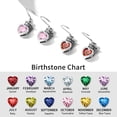 thumbnail image 6 of ChicSilver Princess Crown Heart Charm Dangle Earrings .925 Sterling Silver July Ruby Red Birthstone Earrings for Her, 6 of 9