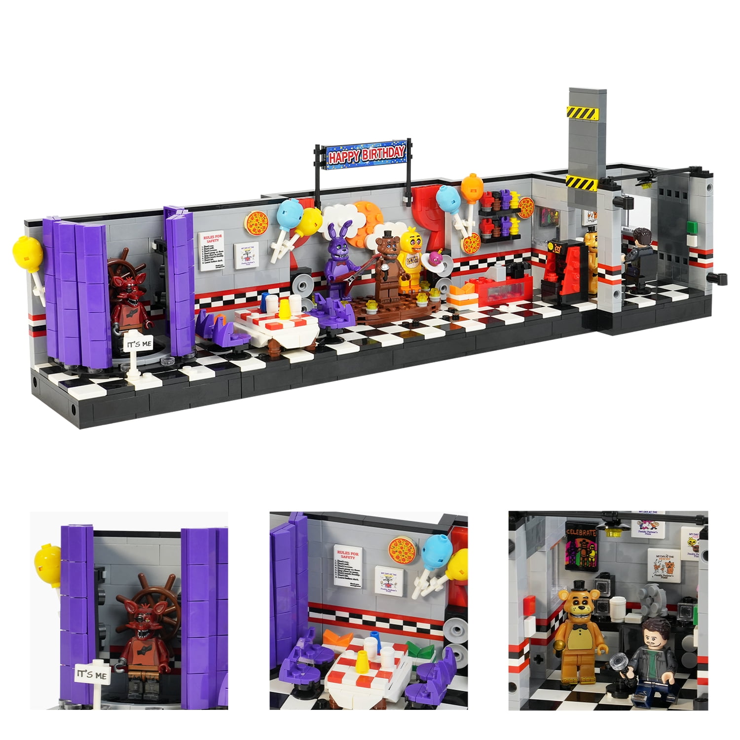 FNAF Five Nights at Freddy's Midnight Bear Stage MOC Building Block Set 1140pcs