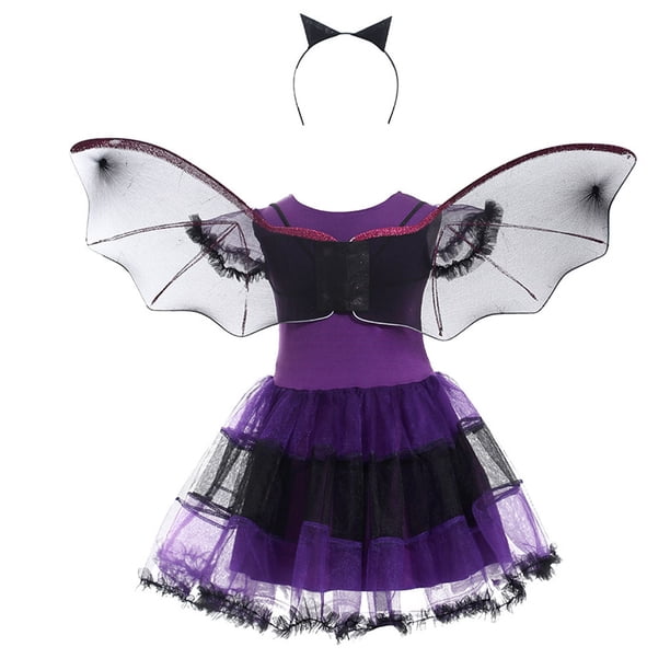 Qarigey Halloween Cosplay Party Girls Dress Ropa Decoración Disfraces Accesorios de fotografía para puesta en escena Festival de vacaciones Disfraces de disfraces 110cm Qarigey AP012657-03