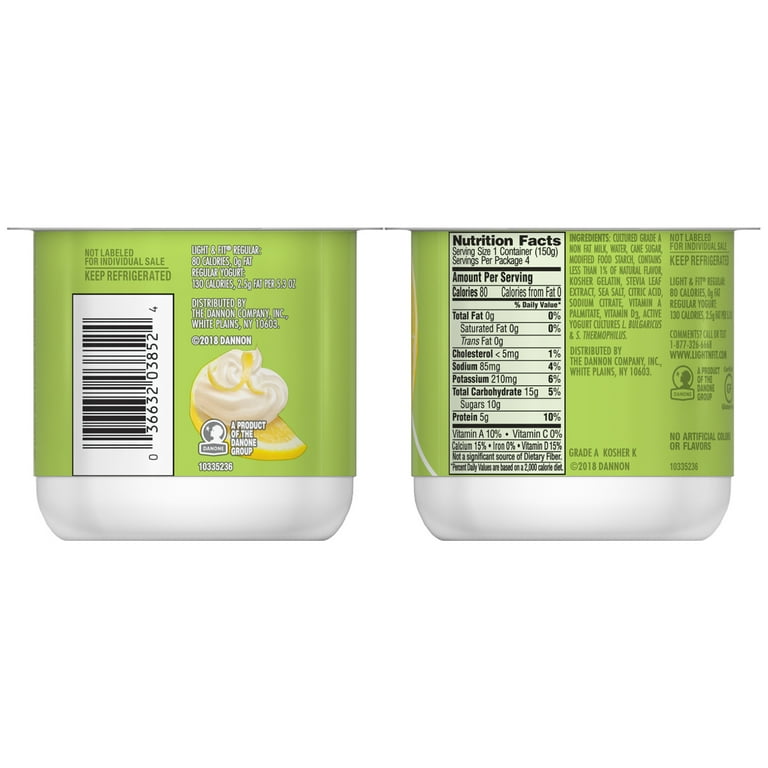 Dannon Light And Fit Zero Artificial Sweeteners Nutrition Facts