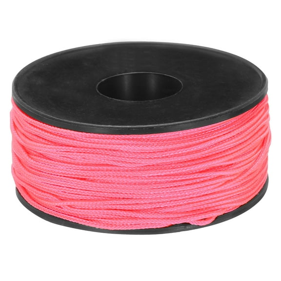 1.18mm x 164 Feet Paracord Micro Cord Rope 100 LB Polyester Braided Cord for Camping Jewelry Bracelet, Rose Red