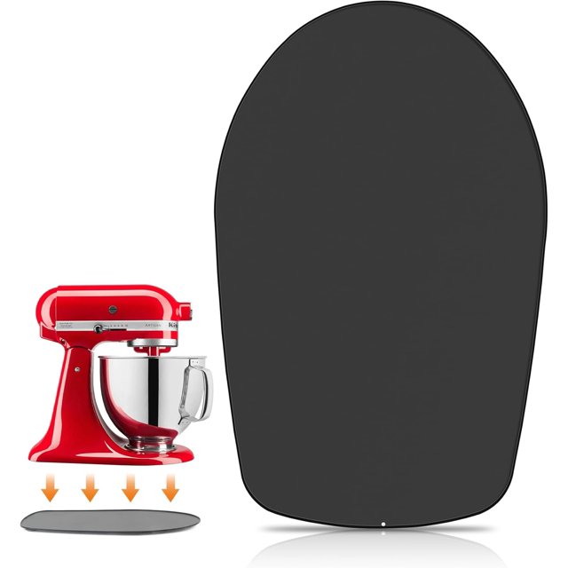 REJODA-Mixer Slider Compatible with 4.5-5 QT Kitchen Aid Stand Mixers, Kitchen Countertop Storage Mover Sliding Caddy Mixer Slider Mat for Kitchen Aid Stand Mixer Accessories Attachment (Iron - Black