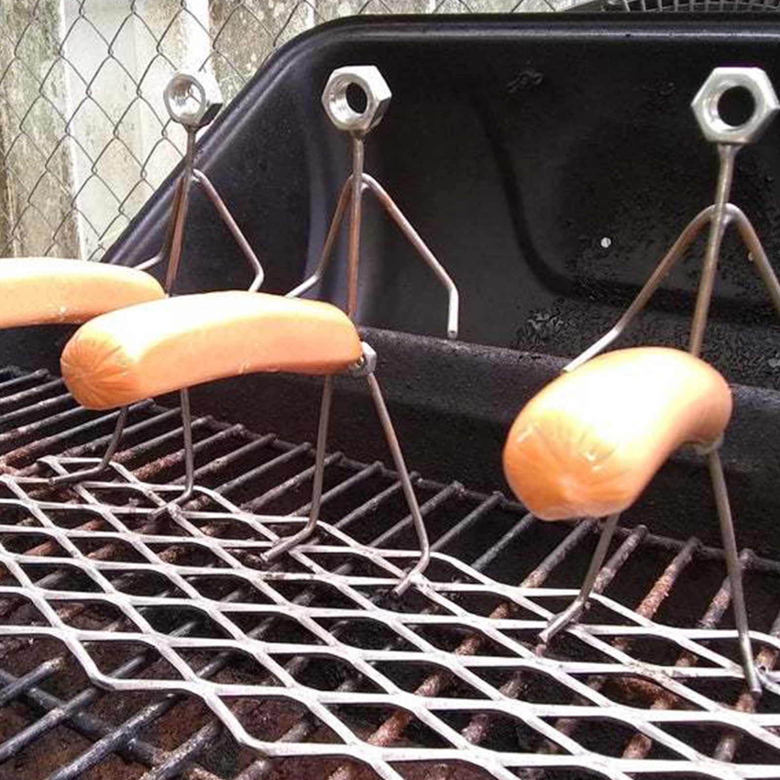 Bbq Hot Dog Roaster Rack Portable Grill Rack Acier inoxydable