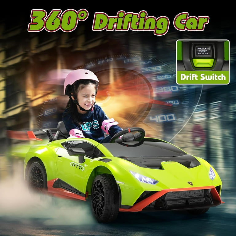 Jaxpety 12V Licensed Lamborghini STO Kids Ride-On Drift Car with