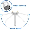 thumbnail image 6 of GRIDMANN Commercial Wall Mount Sink Faucet, 4" Center with 10" Swing Spout, NSF, Dual Knob Handles, Brass Construction, Chrome Polished Finish, 6 of 7