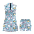 thumbnail image 4 of COEQINE Easter Bunny Egg Polka Dot Blue Print Tennis Dress for Women with Shorts 2 Pockets Breathable Lightweight Athletic Dresses with Sleeveless and V-Neck, XS, 4 of 7