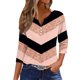 thumbnail image 1 of CHOII 50% de descuento en camisetas de mujer 2024. Camiseta con botones, manga 3/4, básica, cuello en V, para uso diario y fin de semana. Blusas de mujer con mangas tres cuartos, camisetas de verano, 1 of 5