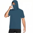 thumbnail image 4 of Hvyesh Men Big and Tall UPF 50+ Sun Protection Shirt with Mask Lightweight Short Sleeve Hooded Cooling Hiking Fishing Shirts, 4 of 9